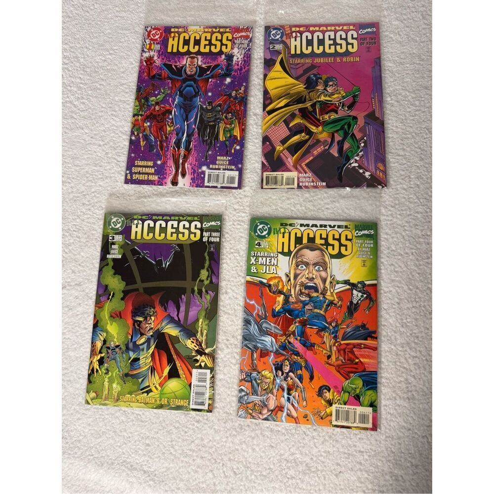 DC/MARVEL: ALL ACCESS #1-4 Complete Comic Set /1996 Marz